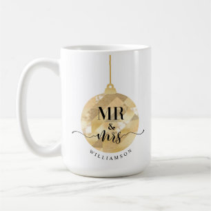 Meneer en mevrouw Elegante glinsterende gouden P Koffiemok