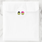 Meneer en mevrouw Face Ronde Sticker (Tas)