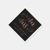 "Meneer en mevrouw" Faux Copper Script op Black, W Servet (Hoek)