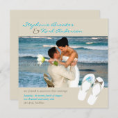 Meneer en mevrouw Flip Flops Trouwkaart Strandbrui Aankondiging (Voorkant / Achterkant)