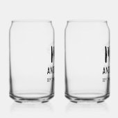 Meneer en mevrouw Gepersonaliseerd Bierglas kan in Blikvorm Glas (Rechts)