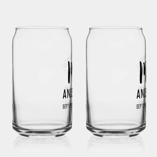 Meneer en mevrouw Gepersonaliseerd Bierglas kan in Blikvorm Glas (Rechts)