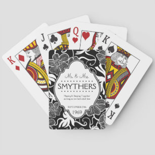 Meneer en mevrouw Gepersonaliseerd Jubileum of bru Speelkaarten