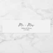 Meneer en mevrouw Gepersonaliseerde Huwelijksgunst Waterfles Etiket (Enkel label)