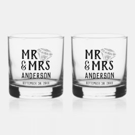 Meneer en mevrouw Gepersonaliseerde Rocks Glass Se Whisky Glas