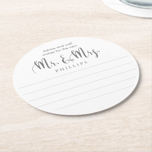 Meneer en mevrouw geven huwelijksadvies ronde kartonnen onderzetter (Gebogen)