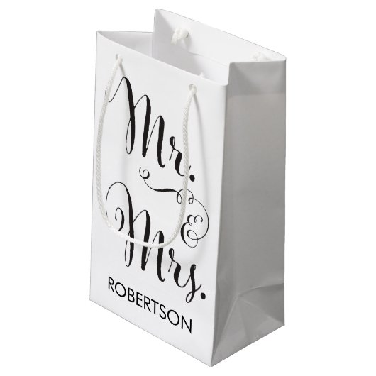 Meneer en mevrouw Gift Bag Klein Cadeauzakje (Achterkant Gekanteld)