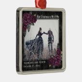 Meneer en mevrouw Gothic Roos Christmas Metalen Ornament (Rechts)