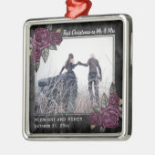 Meneer en mevrouw Gothic Roos Christmas Metalen Ornament (Links)