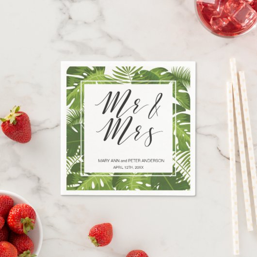 Meneer en mevrouw Green laten bruidspapier achter Servetten (Insitu)