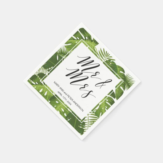 Meneer en mevrouw Green laten bruidspapier achter Servetten (Hoek)