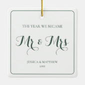 Meneer en mevrouw Green Modern Elegant Passen getr Keramisch Ornament (Achterkant)