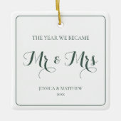 Meneer en mevrouw Green Modern Elegant Passen getr Keramisch Ornament (Voorkant)