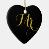 Meneer en mevrouw Heart Shaped Ceramic Ornament (Rechts)