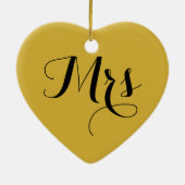 Meneer en mevrouw Heart Shaped Ceramic Ornament (Achterkant)