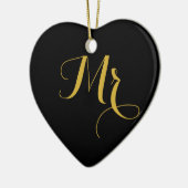 Meneer en mevrouw Heart Shaped Ceramic Ornament (Links)
