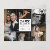 Meneer en mevrouw Hearts Bedankt Fotokaart Briefkaart (Voorkant)