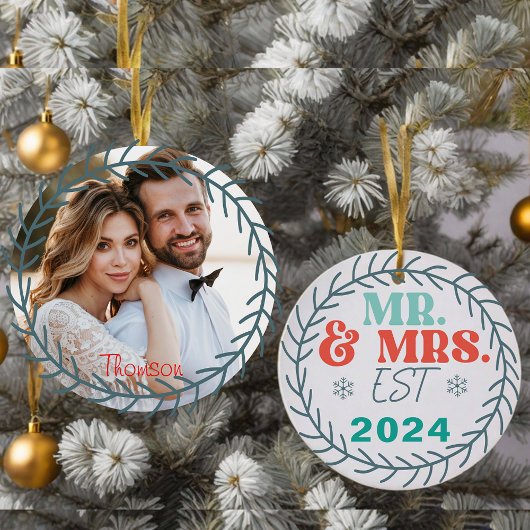 Meneer en mevrouw  keramisch ornament