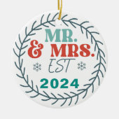 Meneer en mevrouw  keramisch ornament (Voorkant)