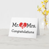 Meneer en mevrouw Love Heart Wedding gefeliciteerd Kaart (Gele Bloem)