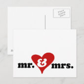 Meneer en mevrouw met hart briefkaart (Voorkant / Achterkant)