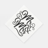 Meneer en mevrouw Monogram Trouwen Net Getrouwd Zw Servet (Hoek)