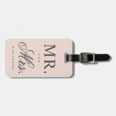 Meneer en mevrouw nieuw getrouwd bagagelabel (Voorkant horizontaal)