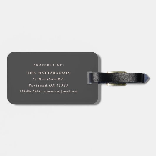 Meneer en mevrouw nieuw getrouwd bagagelabel (Achterkant horizontaal)