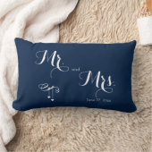Meneer en mevrouw Op maat gemaakte blauwe trouwkus Kussen (Deken)