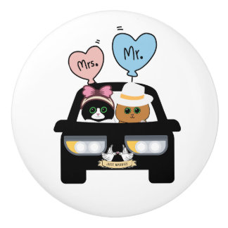 Meneer en mevrouw Paar Keramische Knop