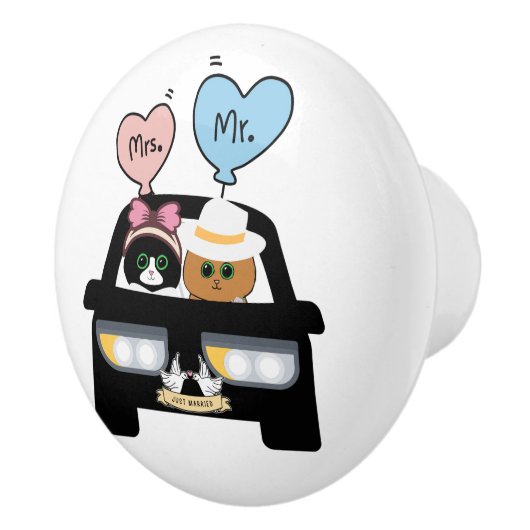 Meneer en mevrouw Paar Keramische Knop (Rechts)