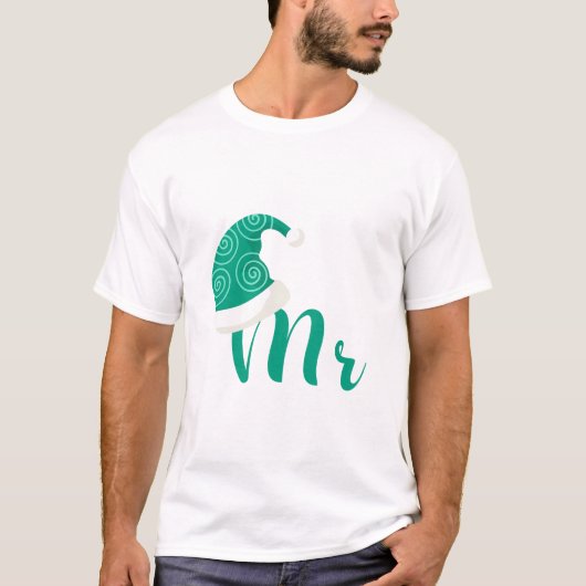 Meneer en mevrouw paar Kerstmis T-shirt (Voorkant)