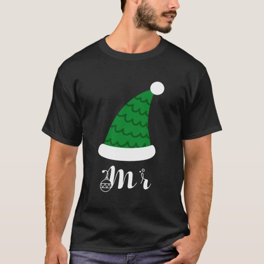 Meneer en mevrouw paar Kerstmis T-shirt (Voorkant)