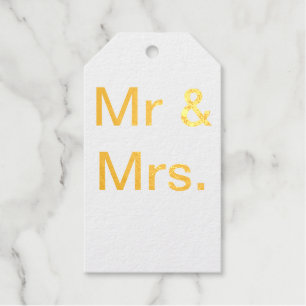 Meneer en mevrouw paar noemen monogram tekst eenvo cadeaulabels