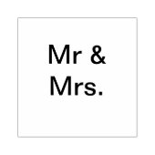 Meneer en mevrouw paar noemen monogram tekst eenvo rubberstempel (Afrduk)
