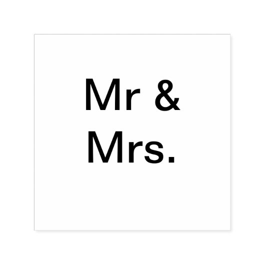Meneer en mevrouw paar noemen monogram tekst eenvo  zelfinktende stempel (Design)
