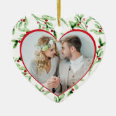Meneer en mevrouw Pas getrouwd Kerst Keramisch Ornament (Voorkant)