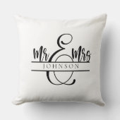 Meneer en mevrouw Pas getrouwd Paar Geschenken Kussen (Voorkant)