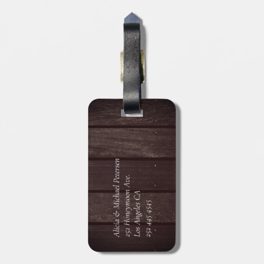 Meneer en mevrouw pasgetrouwden moderne elegante k bagagelabel (Achterkant verticaal)