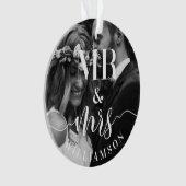 Meneer en mevrouw Passen getrouwd eerste kerstfoto Ornament (voorkant)