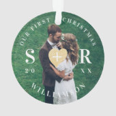 Meneer en mevrouw Passen getrouwd eerste kerstfoto Ornament (achterkant)