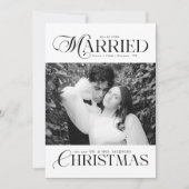 Meneer en mevrouw Passen getrouwd Foto Eerste getr Feestdagenkaart (Voorkant)