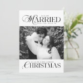 Meneer en mevrouw Passen getrouwd Foto Eerste getr Feestdagenkaart (Staand voorkant)