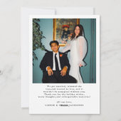 Meneer en mevrouw Passen getrouwd Foto Eerste getr Feestdagenkaart (Achterkant)