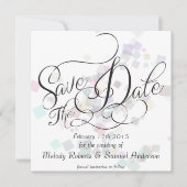 Meneer en mevrouw | Pastel Kleuren Confetti Save The Date (Voorkant)