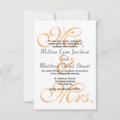 Meneer en mevrouw Peach - 3x5 huwelijksuitnodiging Kaart (Voorkant)