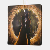 Meneer en mevrouw Photo Bauble, eerste kerst getro Keramisch Ornament (Links)