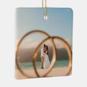 Meneer en mevrouw Photo Bauble, Wedding Christmas Keramisch Ornament (Rechts)