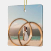 Meneer en mevrouw Photo Bauble, Wedding Christmas Keramisch Ornament (Links)