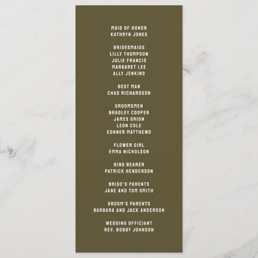 Meneer en mevrouw Photo Block Heart Wedding Programmakaart (Achterkant)